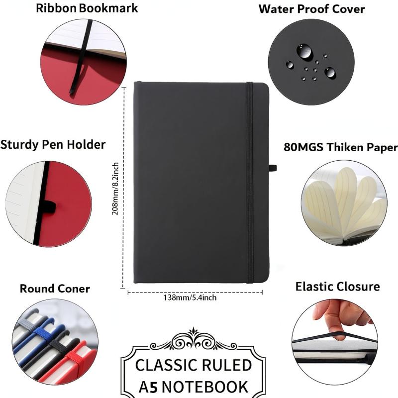 A5 Ruled Notebook With Pen Holder 80 Sheets 160 Pages