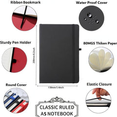 A5 Ruled Notebook With Pen Holder 80 Sheets 160 Pages