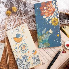 Mini Flower Notebook Colorful Bird Patterns Blank Paper Notepad