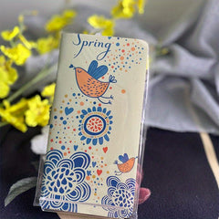 Mini Flower Notebook Colorful Bird Patterns Blank Paper Notepad