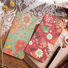 Mini Flower Notebook Colorful Bird Patterns Blank Paper Notepad