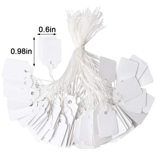 500pcs Tags With Strings for Gifts & Luggage 0.94x0.6 In