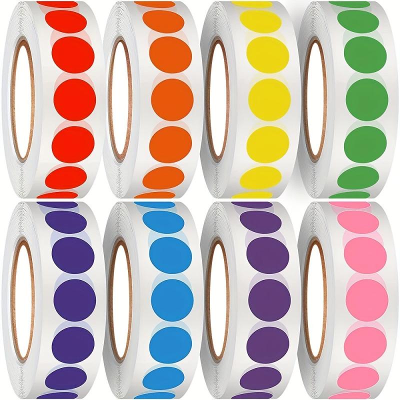 1000pcs 2.54x0.5cm Round Coding Circle Dot Labels Self Adhesive Sticker