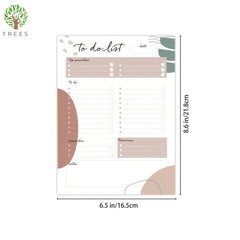Tree Design To-Do List Notepad, 8.6 x 6.5 Inches, 52 Sheets
