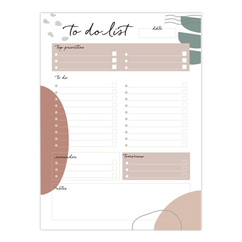 Tree Design To-Do List Notepad, 8.6 x 6.5 Inches, 52 Sheets