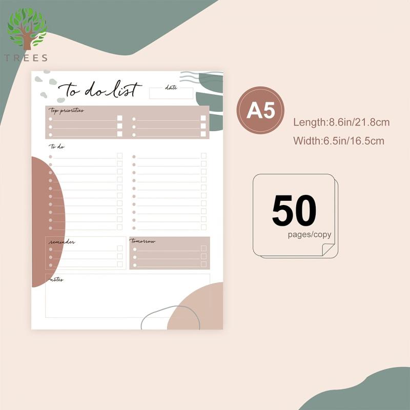 Tree Design To-Do List Notepad, 8.6 x 6.5 Inches, 52 Sheets