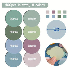 400pcs Morandi Round Clear Sticky Notes for Office School Study Supplies