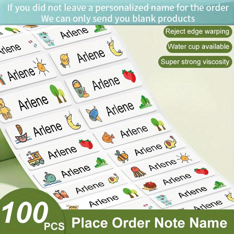 Custom Waterproof Name Stickers 180pcs for Students & Preschool, School Labels