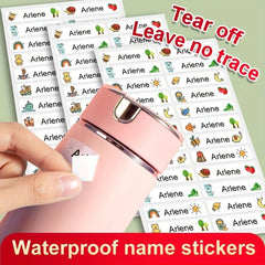 Custom Waterproof Name Stickers 180pcs for Students & Preschool, School Labels
