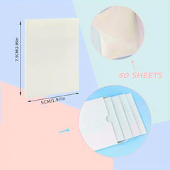 Translucent Sticky Notes 50 Sheets Waterproof Self Sticky Note Pads 1 Pack