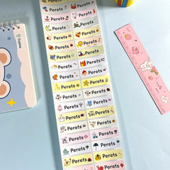 Personalized Name Sticker Spain First Name Label School Waterproof Stationery