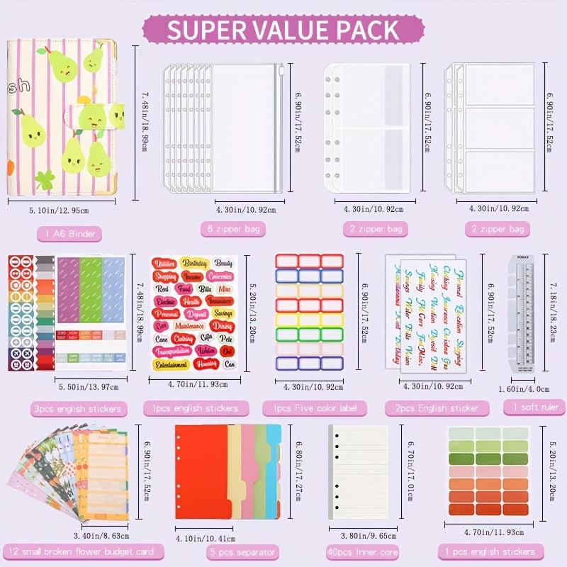 A6 Budget Binder Planner Book Cash Envelopes Saving Money Organizer