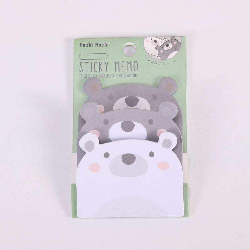 Cute 3-Layer Cartoon Animals Sticky Notes Index Sheet To Do List Planner Sticker