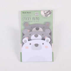 Cute 3-Layer Cartoon Animals Sticky Notes Index Sheet To Do List Planner Sticker