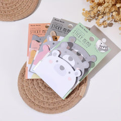 Cute 3-Layer Cartoon Animals Sticky Notes Index Sheet To Do List Planner Sticker