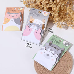 Cute 3-Layer Cartoon Animals Sticky Notes Index Sheet To Do List Planner Sticker
