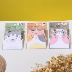 Cute 3-Layer Cartoon Animals Sticky Notes Index Sheet To Do List Planner Sticker