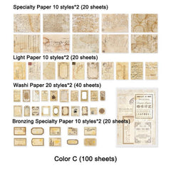 100 Sheets Scrapbook Paper Washi Specialty Light Paper
