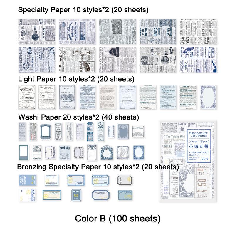 100 Sheets Scrapbook Paper Washi Specialty Light Paper