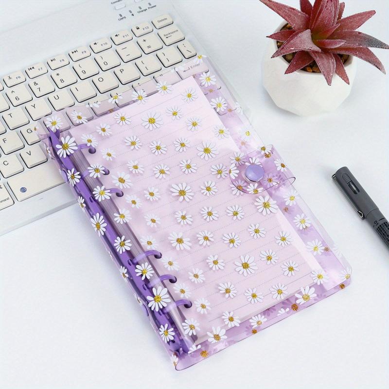 Daisy A6 Binder w/ 45 Pages of Loose Leaf Paper, Colorful PVC Hand Account Book