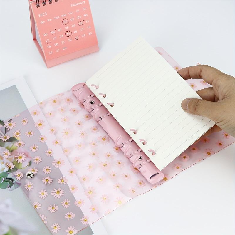 Daisy A6 Binder w/ 45 Pages of Loose Leaf Paper, Colorful PVC Hand Account Book