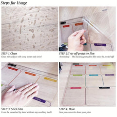 Dry Erase Board & Weekly Planner for Smooth Surfaces - Includes 3 Markers