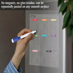 Dry Erase Board & Weekly Planner for Smooth Surfaces - Includes 3 Markers