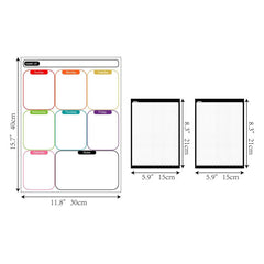 Dry Erase Board & Weekly Planner for Smooth Surfaces - Includes 3 Markers