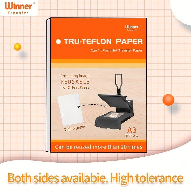 20 Sheets A3 Transfer Double Sided Matte Thermal Teflon Paper