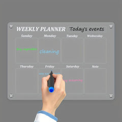 Clear Weekly Meal Planner Magnetic Acrylic Board 39 X 29