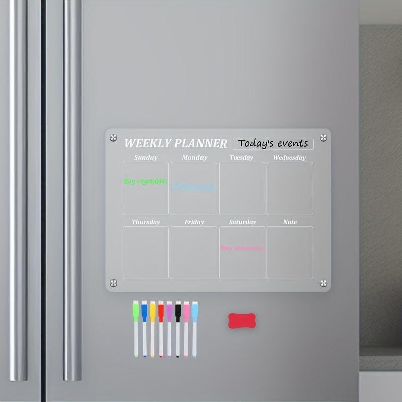 Clear Weekly Meal Planner Magnetic Acrylic Board 39 X 29