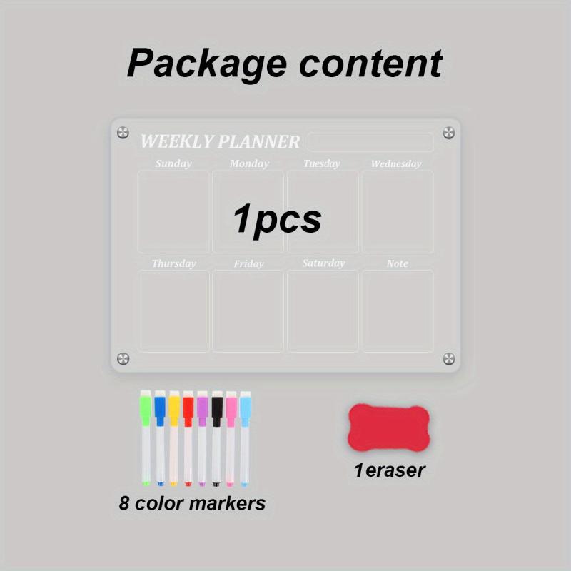 Clear Weekly Meal Planner Magnetic Acrylic Board 39 X 29