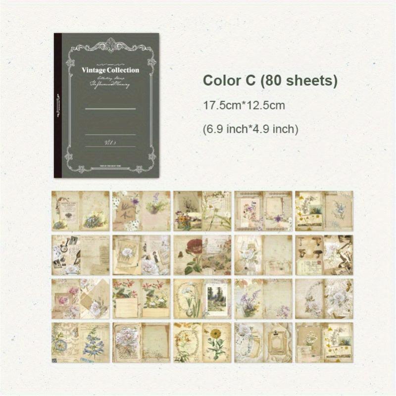 80 Sheets Vintage Floral Scrapbook Paper DIY Crafts Decoupage Planners Notebooks
