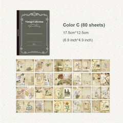 80 Sheets Vintage Floral Scrapbook Paper DIY Crafts Decoupage Planners Notebooks