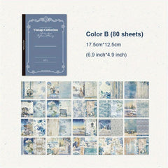 80 Sheets Vintage Floral Scrapbook Paper DIY Crafts Decoupage Planners Notebooks