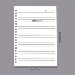 60pcs A5 B5 Horizontal Line Loose Leaf Paper Refill 20 Holes 26 Holes