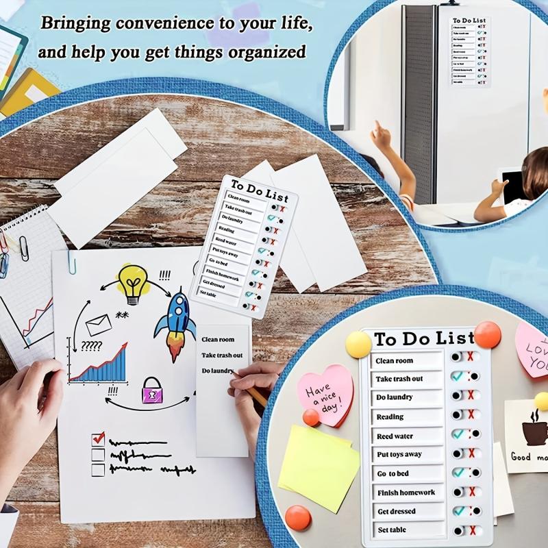 1pc To Do List Checklist Board With 10 Replaceable Cards