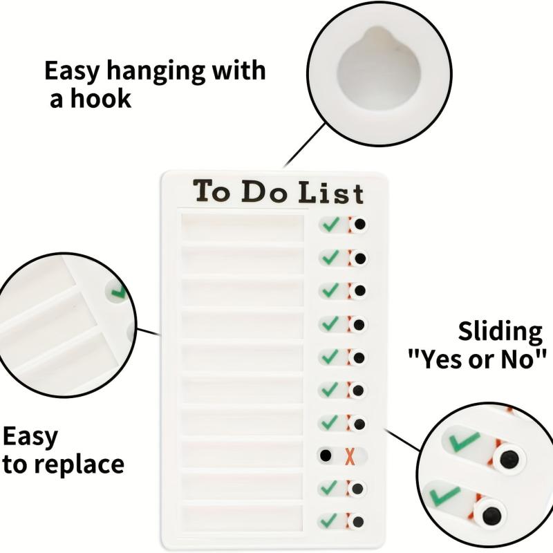 1pc To Do List Checklist Board With 10 Replaceable Cards