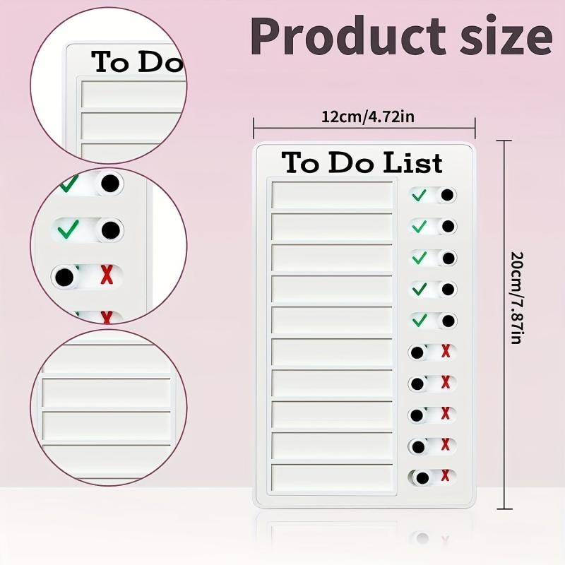 1pc To Do List Checklist Board With 10 Replaceable Cards