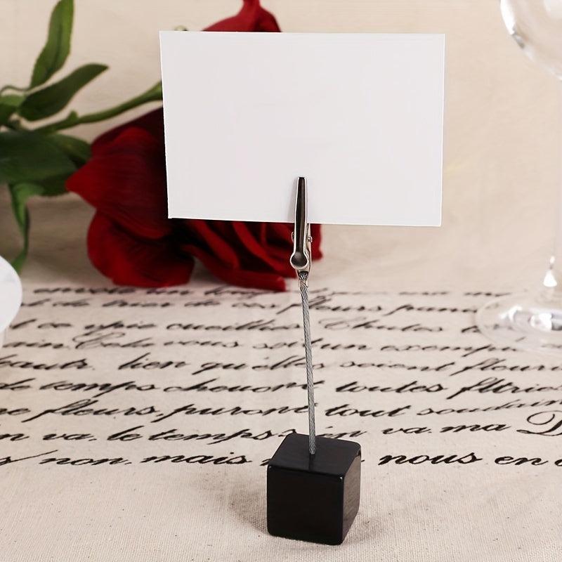 Retro Style Wooden Photo Note Clip Table Display Stand Holder