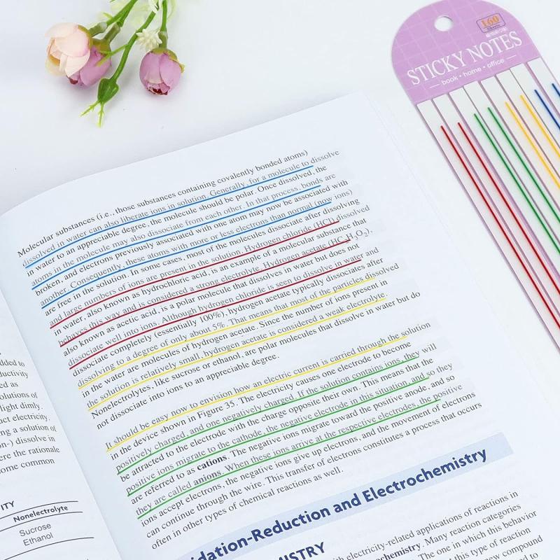 5 Sheets Translucent Highlighter Strips Sticky Tabs For Annotating Books