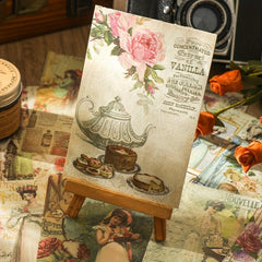 100 Sheets Vintage Scrapbook Paper Retro Character Images DIY Journaling