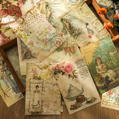 100 Sheets Vintage Scrapbook Paper Retro Character Images DIY Journaling