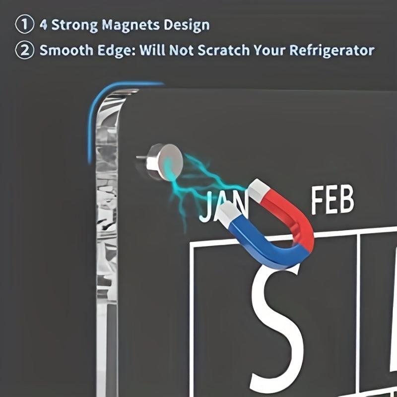 Acrylic Magnetic Dry Erase Board Calendar For Fridge 39.88cmx29.97cm Clear