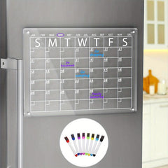 Acrylic Magnetic Dry Erase Board Calendar For Fridge 39.88cmx29.97cm Clear