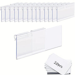 Clear Plastic Basket Labels Clip 20PCS