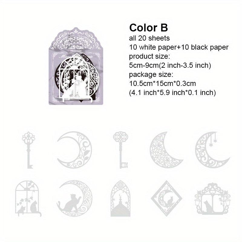 20 Pcs Vintage Lace Scrapbook Paper DIY Craft Stationery