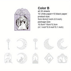 20 Pcs Vintage Lace Scrapbook Paper DIY Craft Stationery