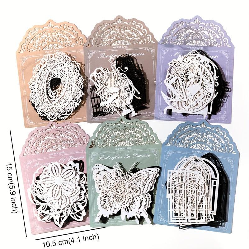 20 Pcs Vintage Lace Scrapbook Paper DIY Craft Stationery