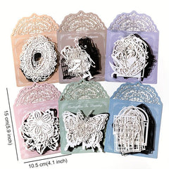 20 Pcs Vintage Lace Scrapbook Paper DIY Craft Stationery